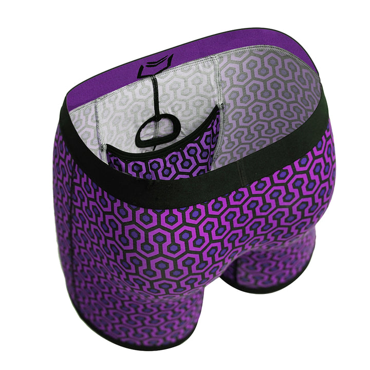 SHEATH 4.0 Dual Pouch Boxer Brief - Purple Hexagon