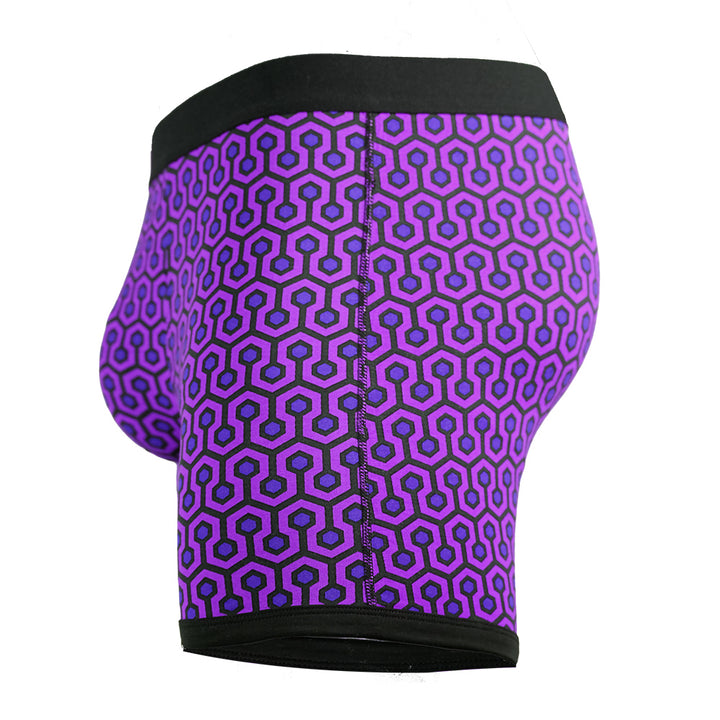 SHEATH 4.0 Dual Pouch Boxer Brief - Purple Hexagon