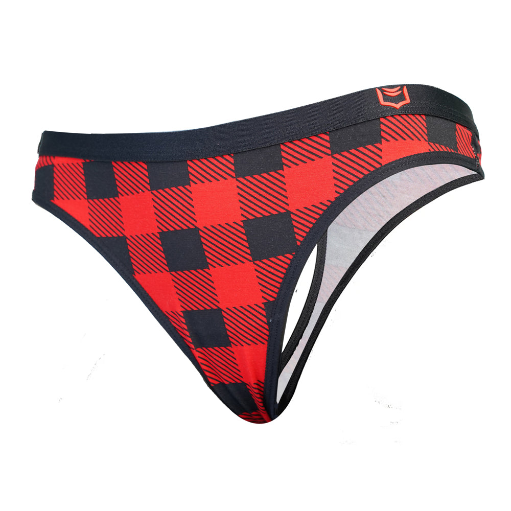 SHEATH Thong - Red Holiday Plaid