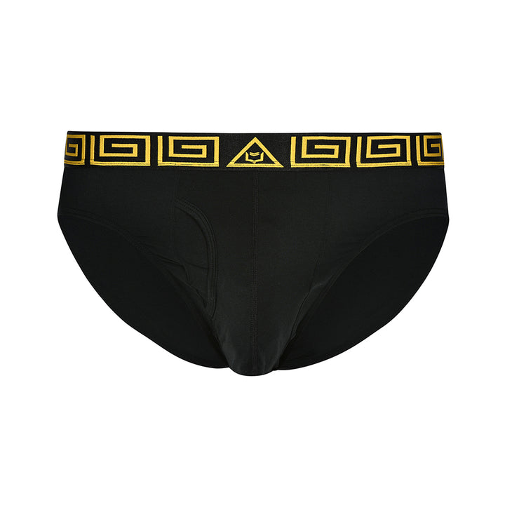 SHEATH Modal European Cut Dual Pouch Briefs - Black & Gold