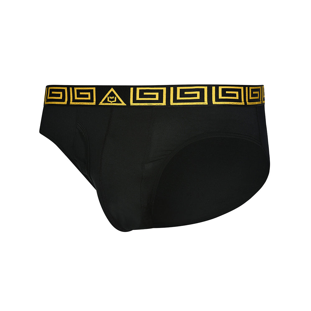 SHEATH Modal European Cut Dual Pouch Briefs - Black & Gold