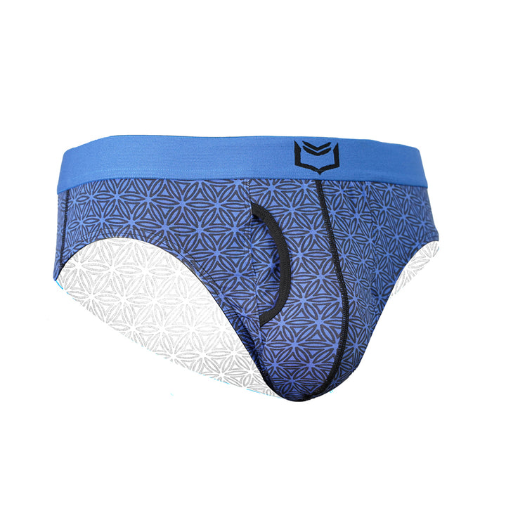 SHEATH Dual Pouch Briefs - Blue Flower of Life