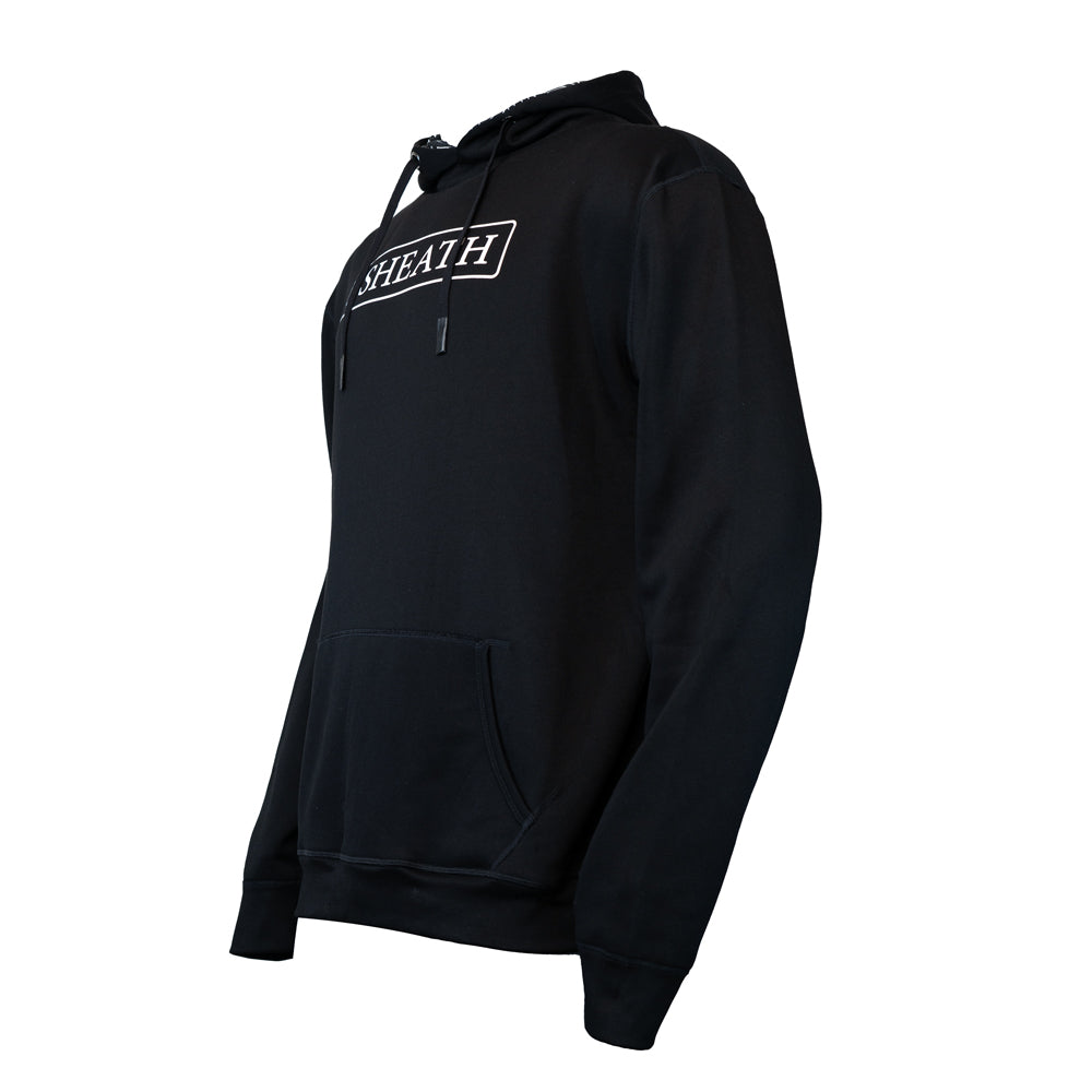 SHEATH Bamboo Hoodie - White on Black