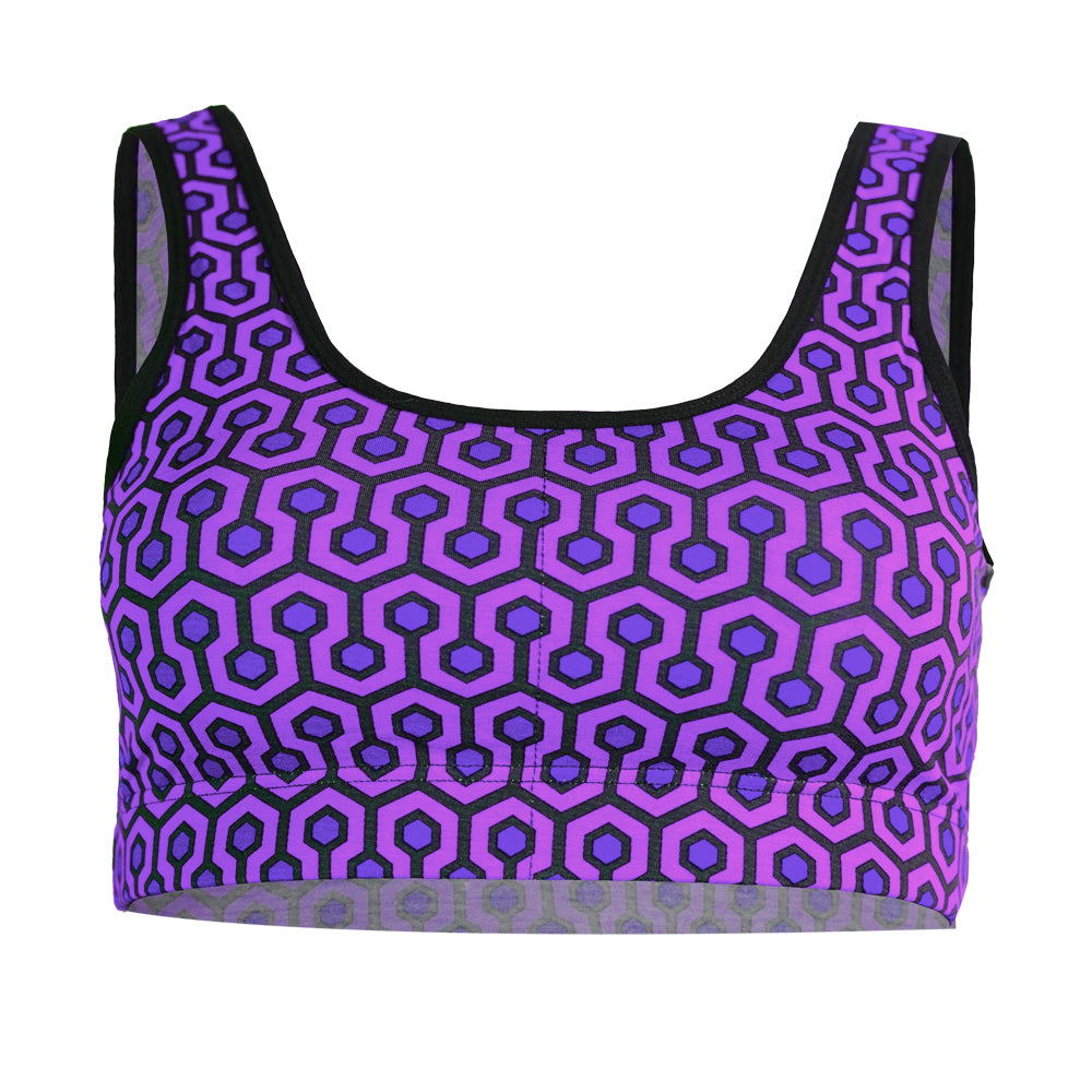 SHEATH Padded Comfort Bralette - Purple Hexagon