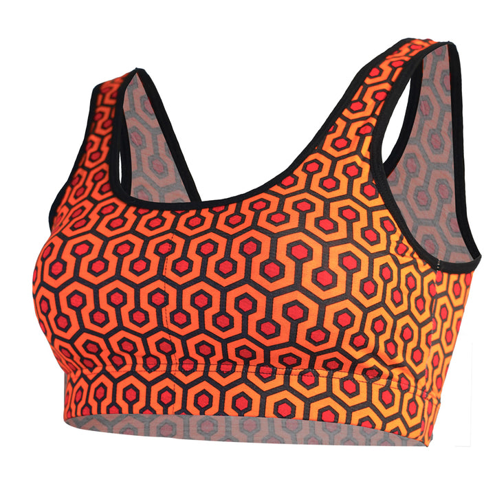 SHEATH Padded Comfort Bralette - Orange Hexagon