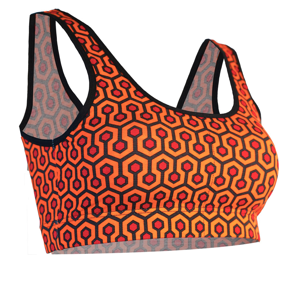 SHEATH Padded Comfort Bralette - Orange Hexagon