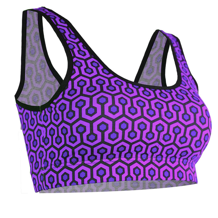 SHEATH Padded Comfort Bralette - Purple Hexagon